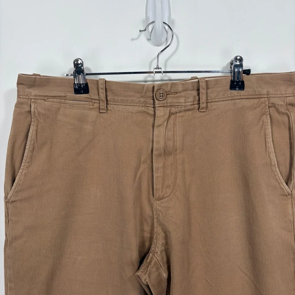 J.Crew Stretch Chino Pants Mens 36 Brown Cotton Tapered Casual Workwear Khakis